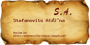 Stefanovits Aléna névjegykártya
